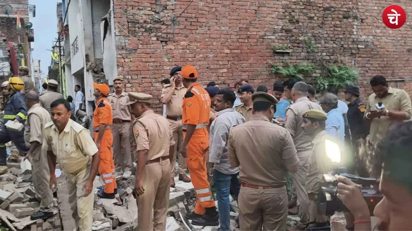 Teams engaged in relief and rescue operations following an explosion in the Panchkosi area of Sarnath